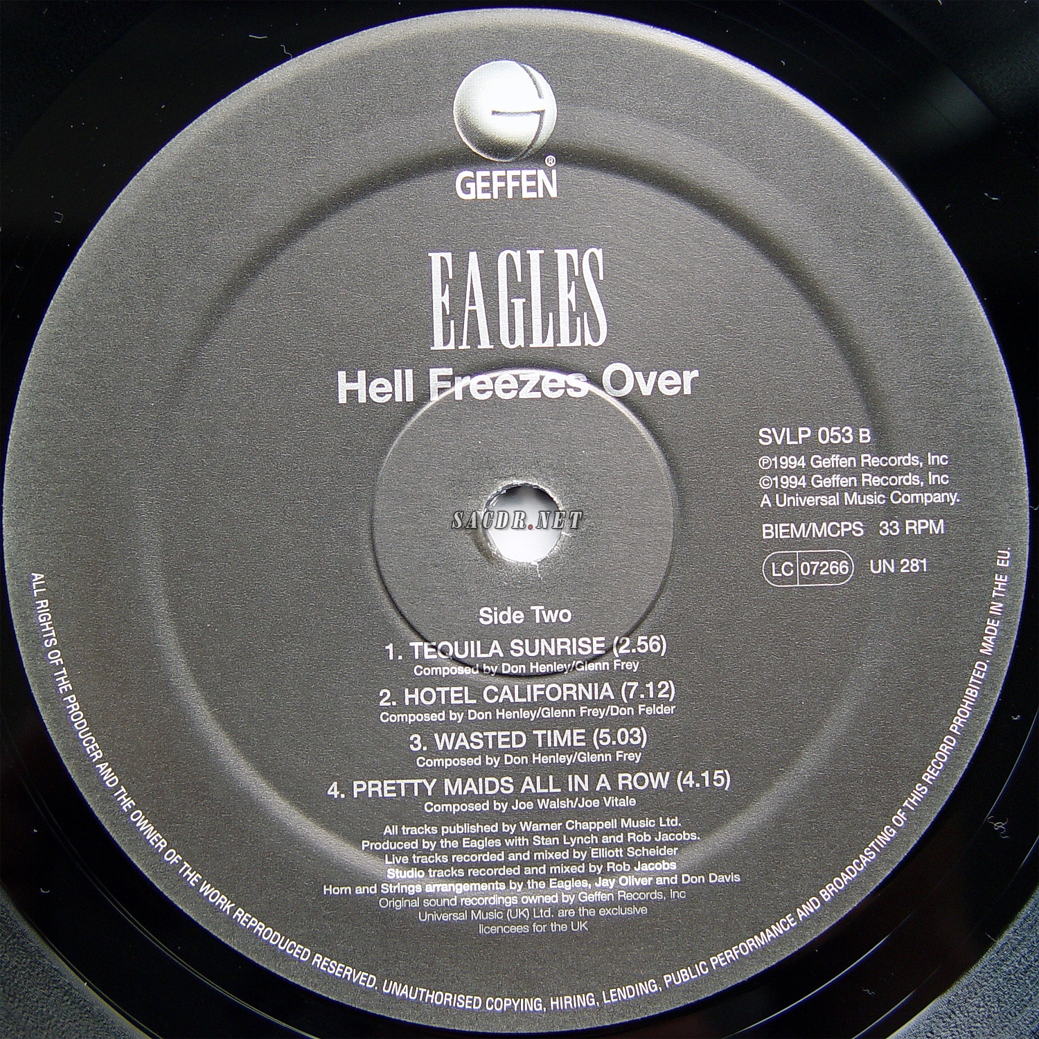 老鹰乐队eagles《加州旅馆现场版》hell freezes over(冰封地狱经典版